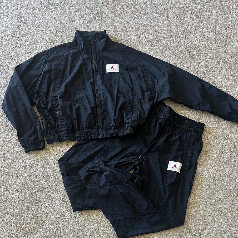 Jordan Black Track Suit with Red Logo